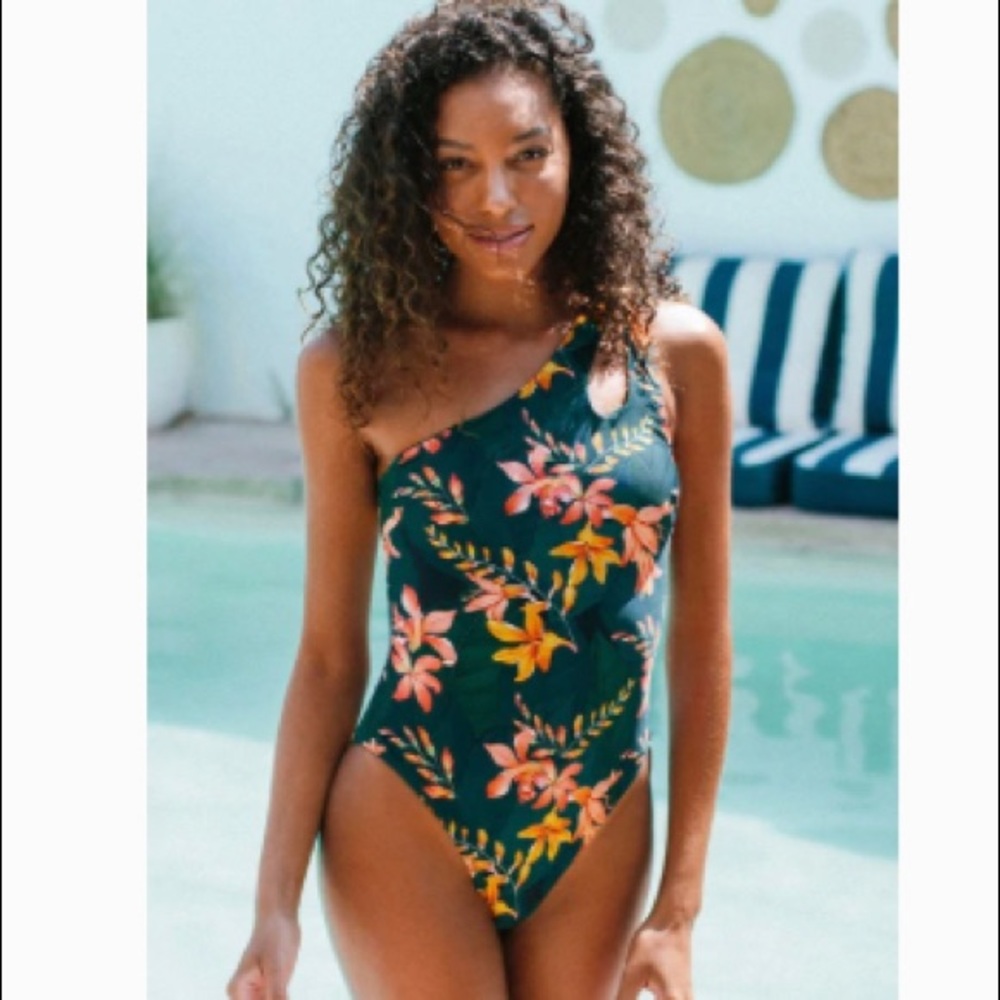 NWT Cupshe Beatrice Floral One Shoulder One Piece Swimsuit